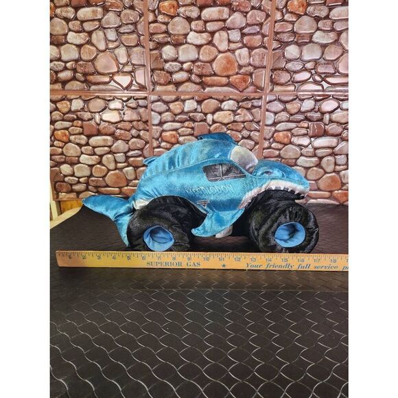 Monster Jam Megalodon Shark Monster Truck Plush 17" Jumbo #A29 - Picture 8 of 9